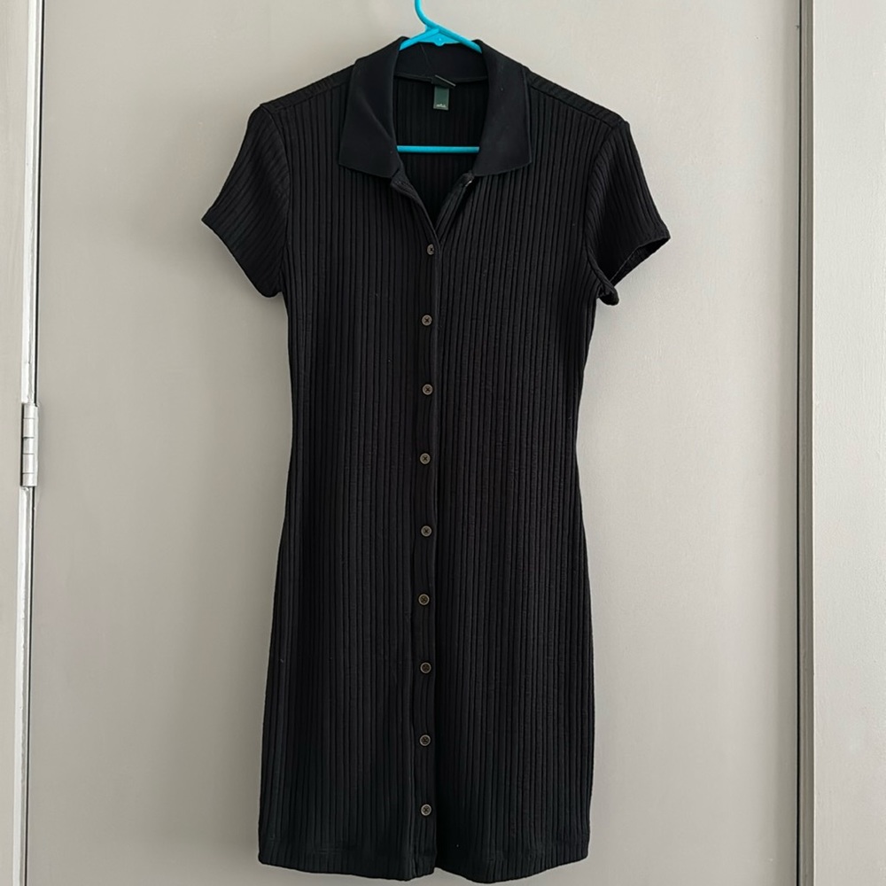 Black button up dress